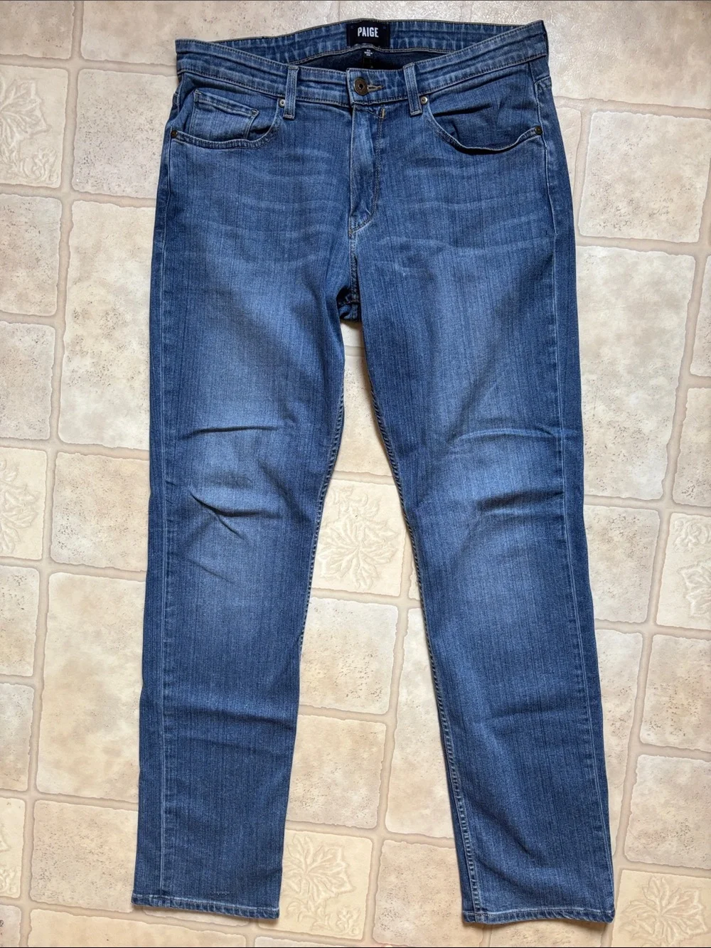 Paige Normandie Jeans Mens 33 Medium Wash Straight Leg Stretch